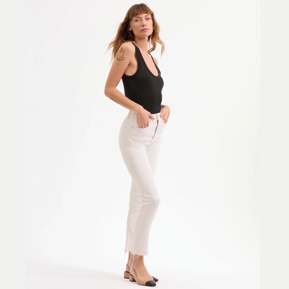 Veronica Beard Carly Kick Flare High Rise Jeans White Size 29‎